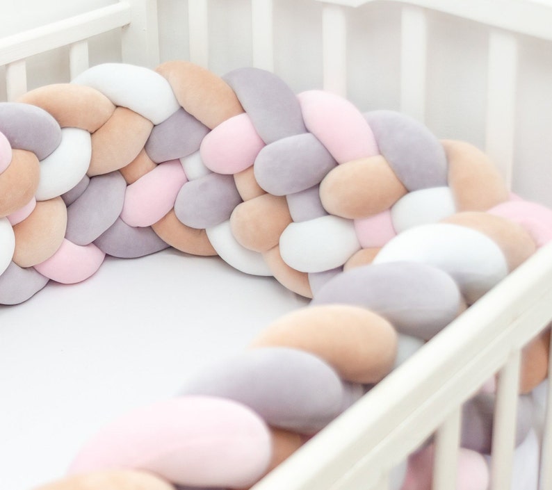 Braided Crib Bumper Baby bed bumper Etsy
