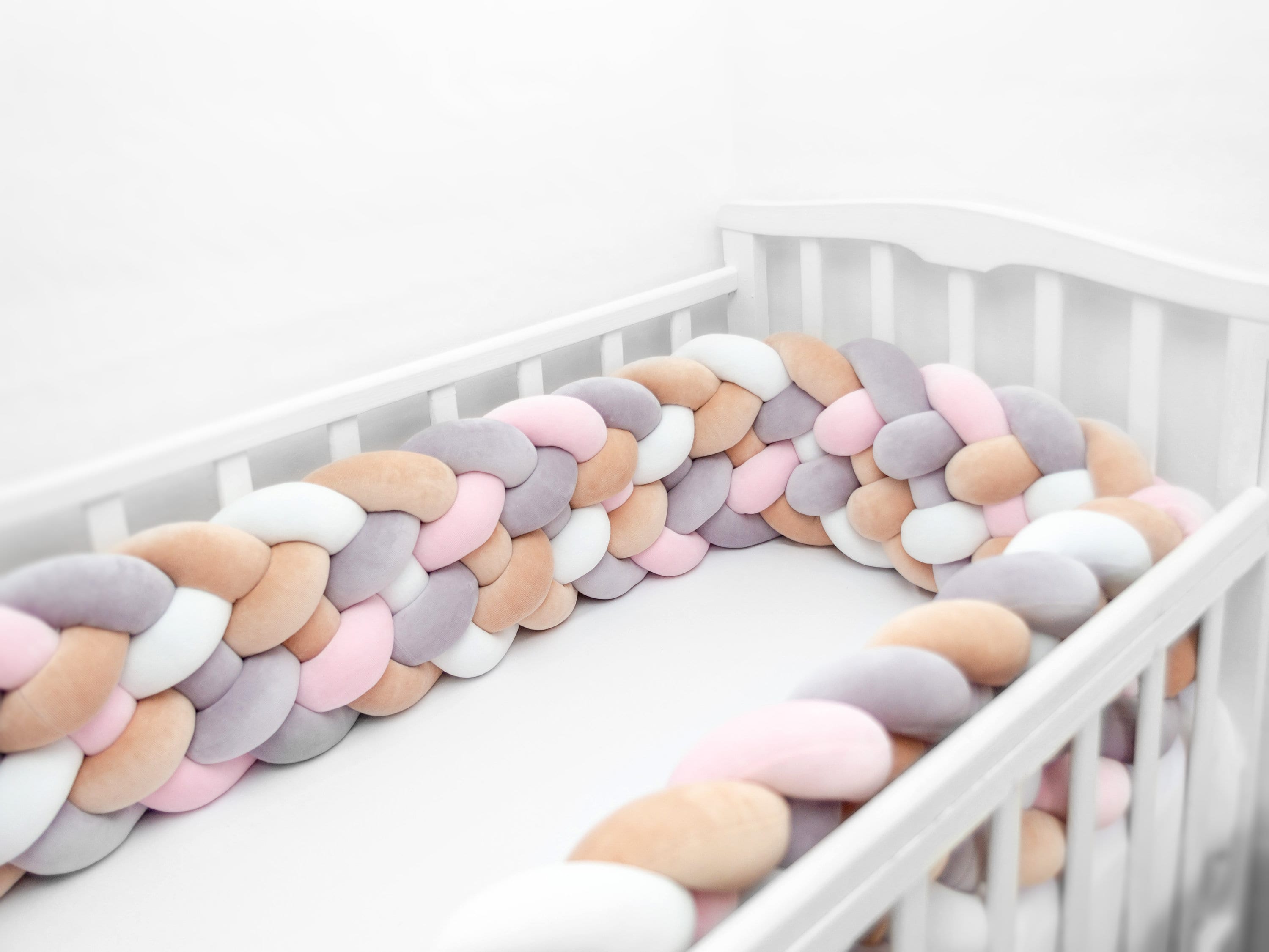 Braided Crib Bumper Baby bed bumper Etsy