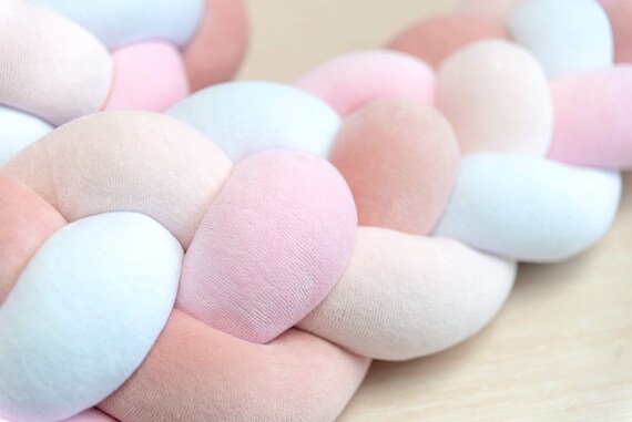 light pink crib bumper