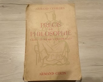 Old Precis Book of Philosophy Armand Cuvillier