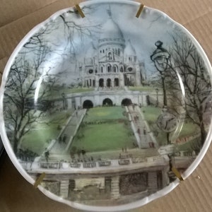 Antique porcelain plate Sacré Coeur Paris