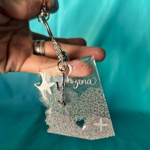 Desert Theme Keychains | Choose Saguaro or Arizona State | Custom ...