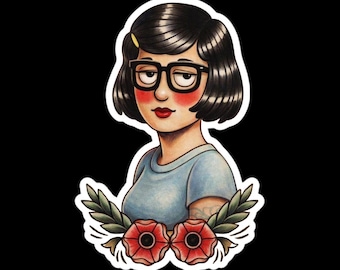 Traditional Tina Crossover Sticker | Bobs Burgers Fan Art