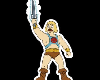 Geneman Sticker | Gene Belcher | Heman! | Bobs Burgers Fan Art