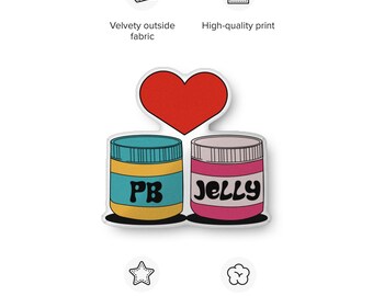 PB & J Custom-shaped pillow