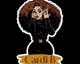 Cardi B Fan Art | Sticker, Magnet or Tattoo | Choose Your Size and Finish