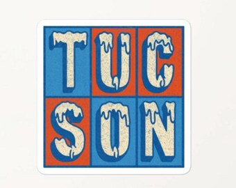 Tucson, Arizona Icee Sticker with Snow | Ironic sticker or magnet
