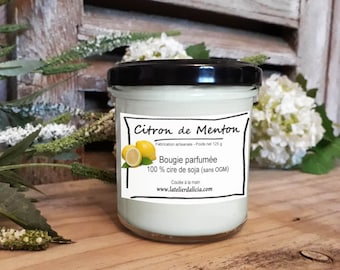Bougie végétale parfumée Citron de menton