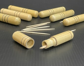 Pocket Toothpick Holder - Handturned Poplar **Free Shipping**