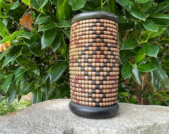 Basket Illusion Wooden Keepsake Box with Threaded Top