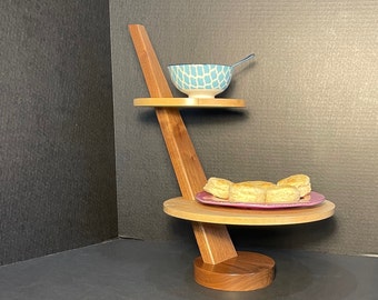 Tiered Walnut & Maple Food Display Stand  *Free Shipping*