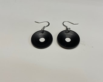 Hand turned African Blackwood Circle Dangling Earrings - great gift for the holiday season.  ***Free Shipping***