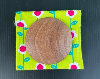 3  1/4" Walnut Mirror for Purse, Backpack or Handbag. Includes soft flannel pouch. "Free Shipping"