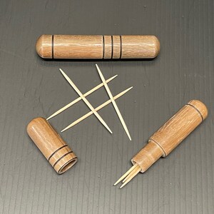 Pocket Toothpick Holder - Handturned Walnut **Free Shipping**