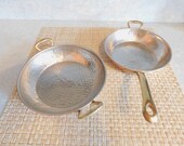 Vintage Hammered Copper Sauce pans,Cellini Handcrafted Copper Ware, Brass Handle Sauce Pans,Copper Plated Stainless Cookware