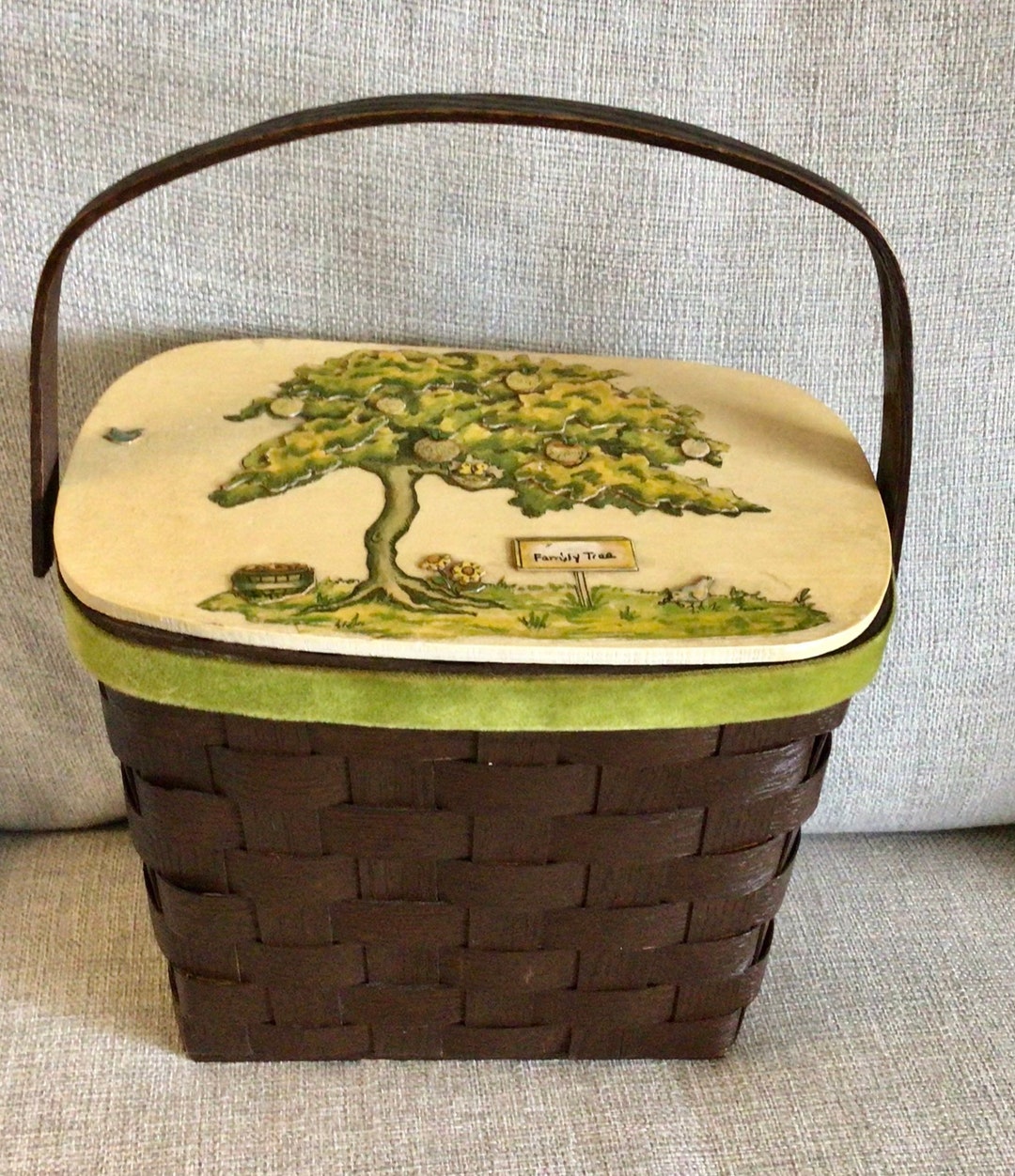 Vintage Picnic Basket Purse 1972 Decoupage Wooden Purse Etsy