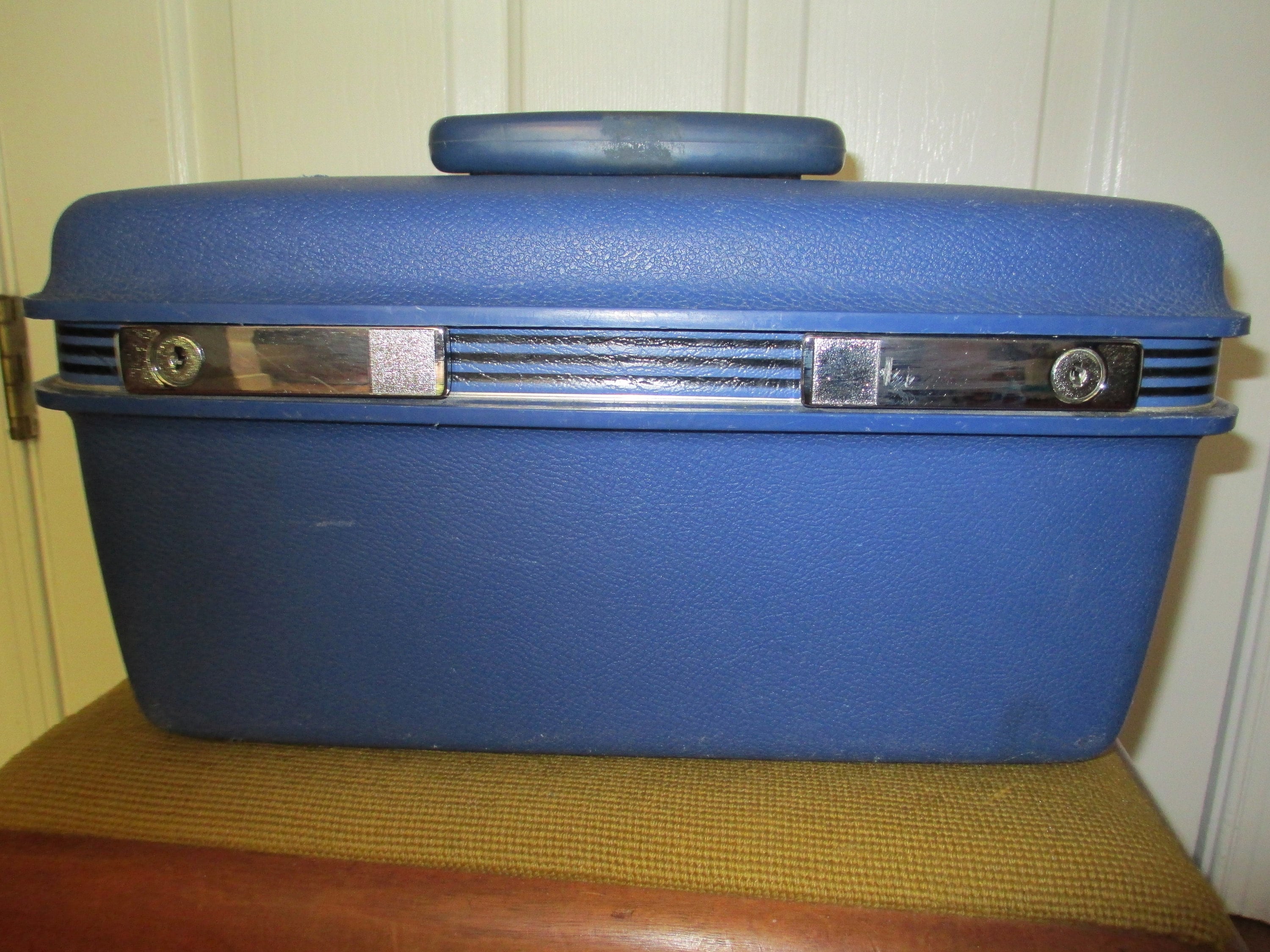 Vintage Train Case Retro Samsonite Train Case Baltic Blue Etsy