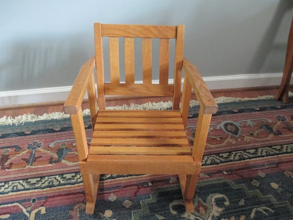 childs oak rocking chair