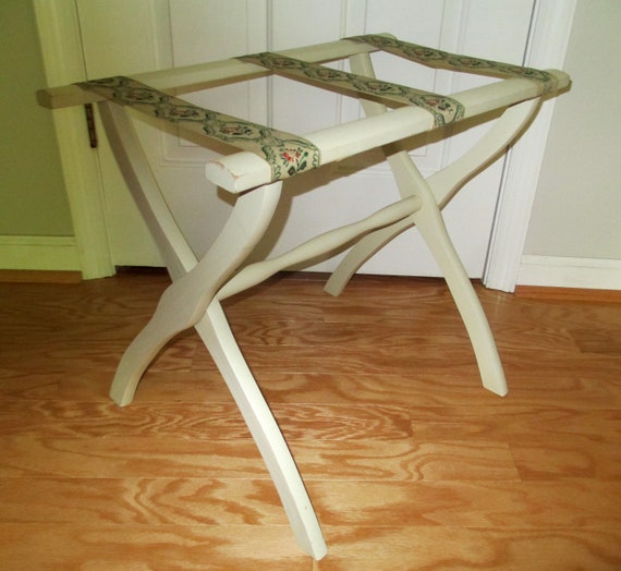 Vintage Luggage Rack Mid Century Wood 
