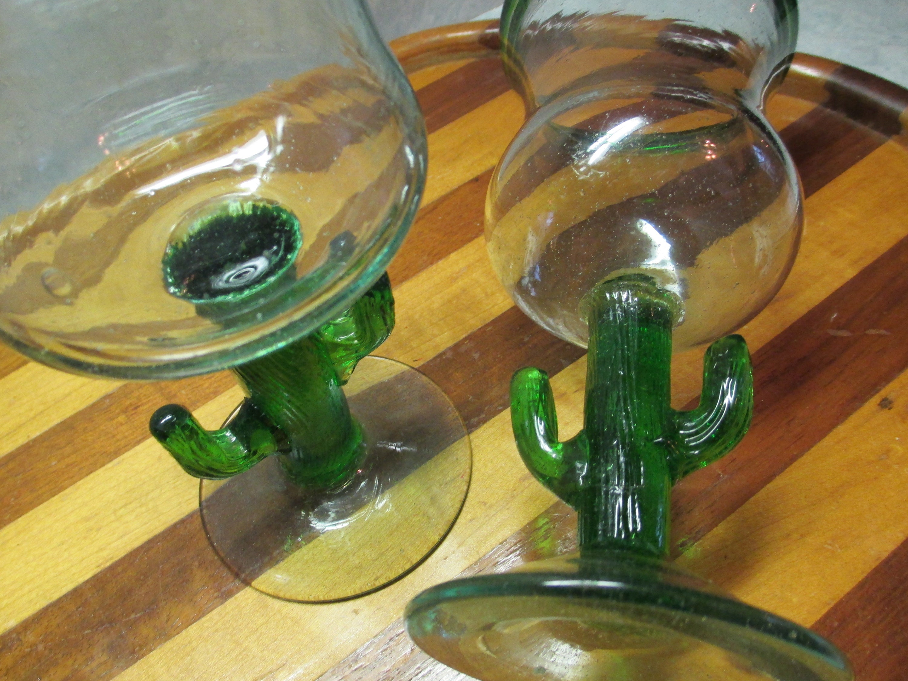Vintage Margarita Cactus Glasses70's Mexican Hand Blown Etsy UK