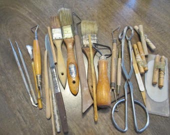 Vintage Artisan Clay - Wax Sculpture Tools, Good Condition 20 Pieces in all , Some by Kemper -