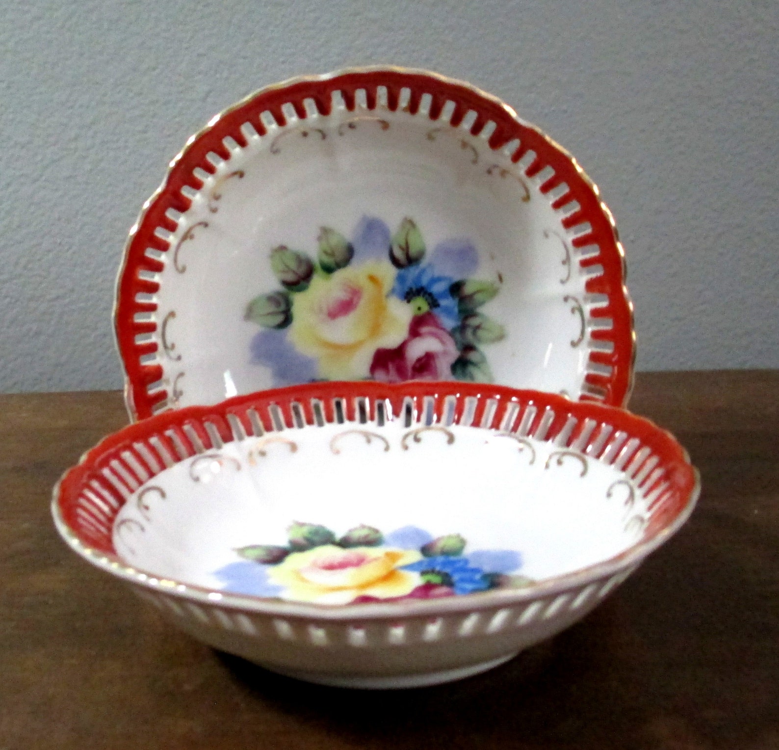 Vintage Occupied Japan Bowels Serving Bowls Hand Painted Etsy