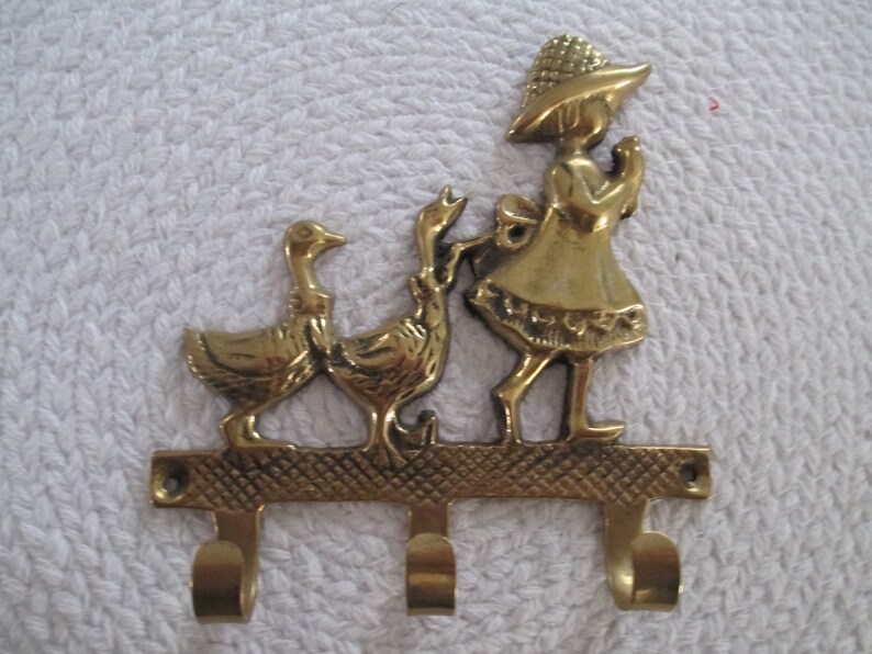 Vintage Key Hooksolid Brass Coat Hook Towel Hook Nursery Etsy