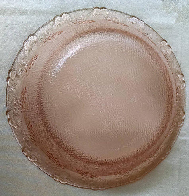 Vintage Pink Depression Glass Bowl Retro Large Bowl Grape Etsy