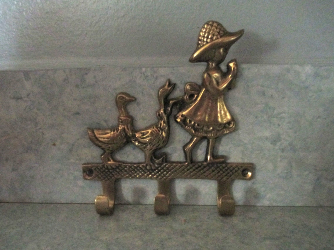 Vintage Key Hooksolid Brass Coat Hook Towel Hook Nursery Etsy