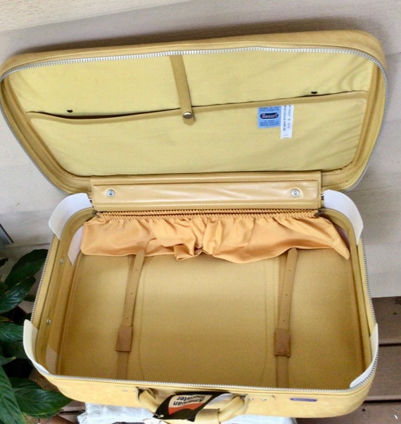 Vintage American Tourister Yellow luggage, Brand New … Gem