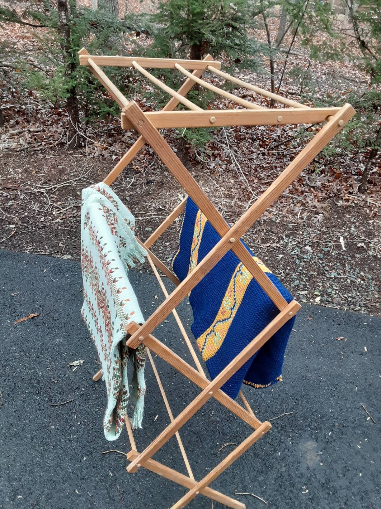 Vintage Drying Rack Wooden Folding Rackmid Century Drying Etsy