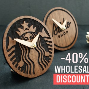 Custom engraved clock Corporate gift Company logo clock wood desk clock, CEO personalized table silent wooden clock modern office Decor idea