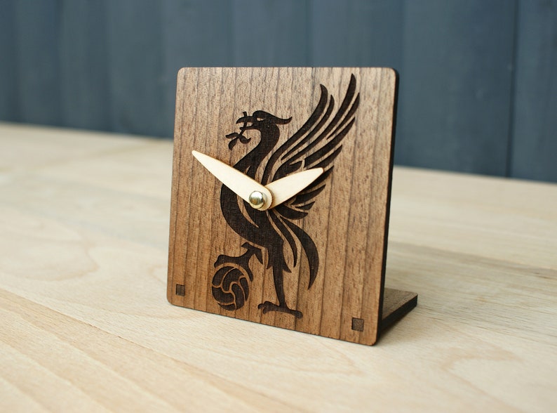 Liverpool fc fan gift wooden desk clock Liverpool football Etsy