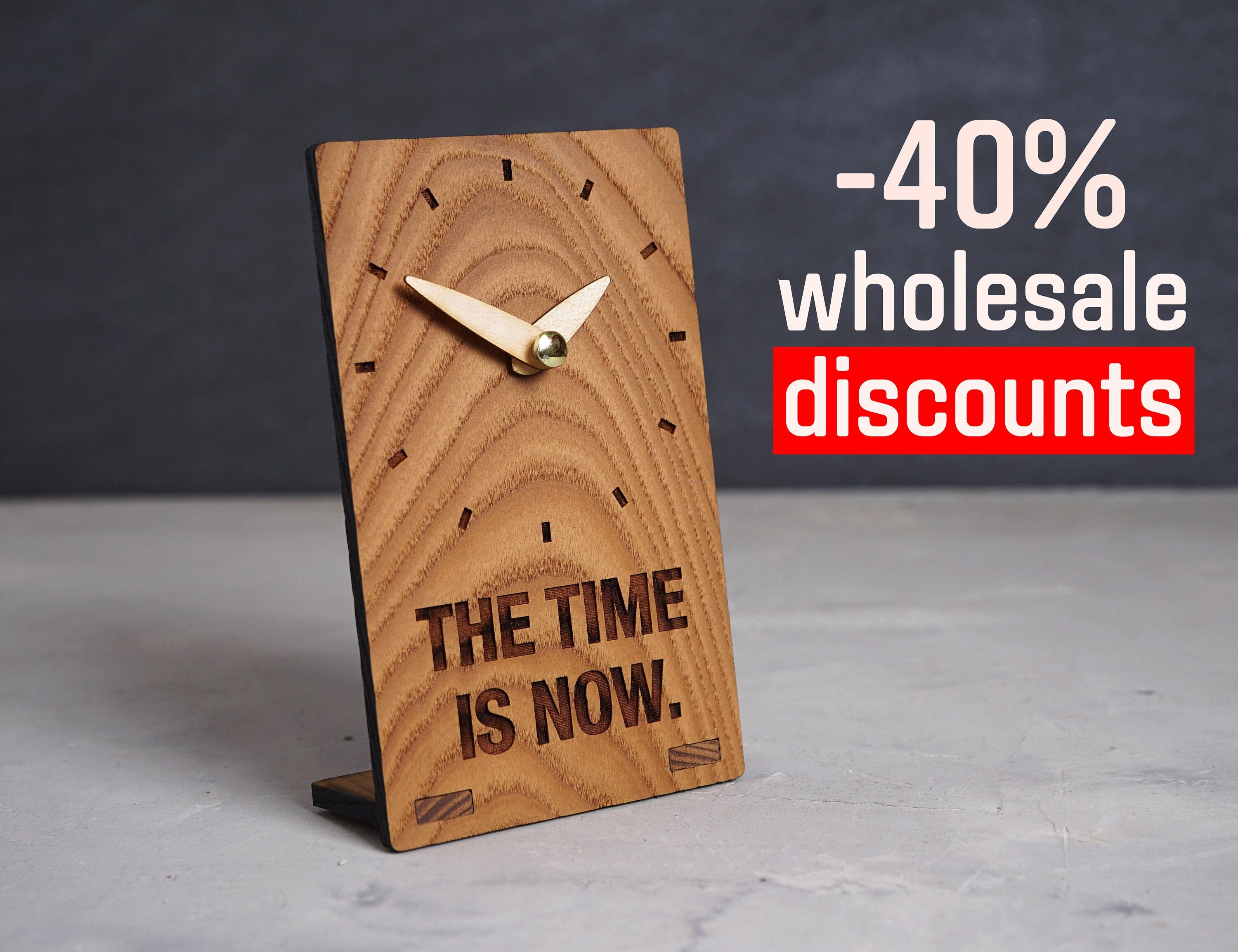 Custom engraved clock Corporate gift Company logo clock wood Etsy