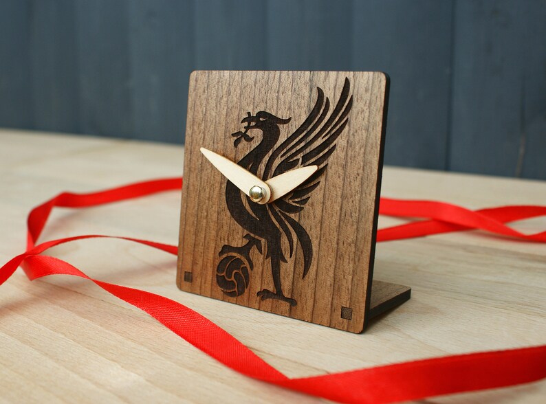 Liverpool fc fan gift wooden desk clock Liverpool football Etsy