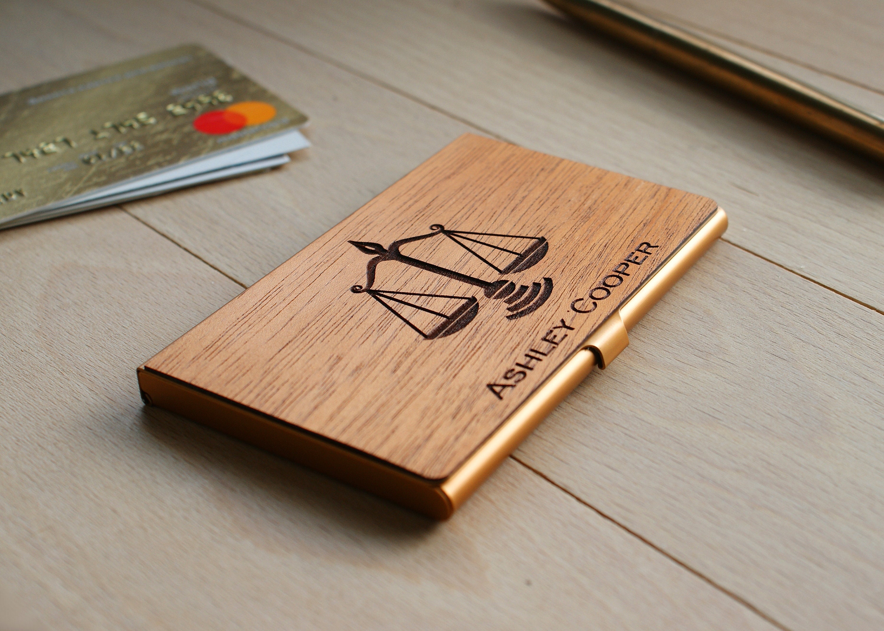 Lawyer gift attorney wooden business card holder personalize Etsy