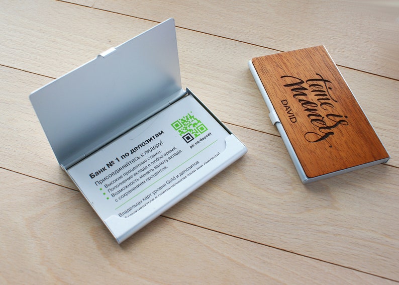 Personalized Business Card Case Custom Credit Card Holder Metal Wood Businessman Business Cardholder Anniversary Men Him Coworker Boss Gift Wallets Money Clips Bags Purses Valresa Com