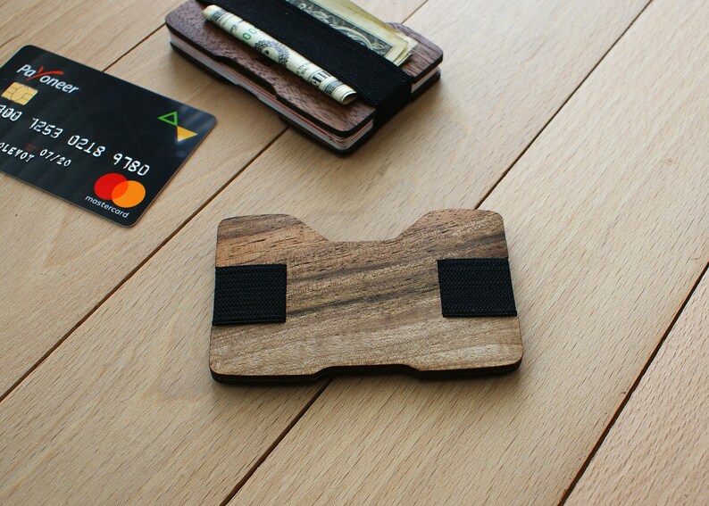 Personalized credit card holder card case wooden wallet wood Etsy