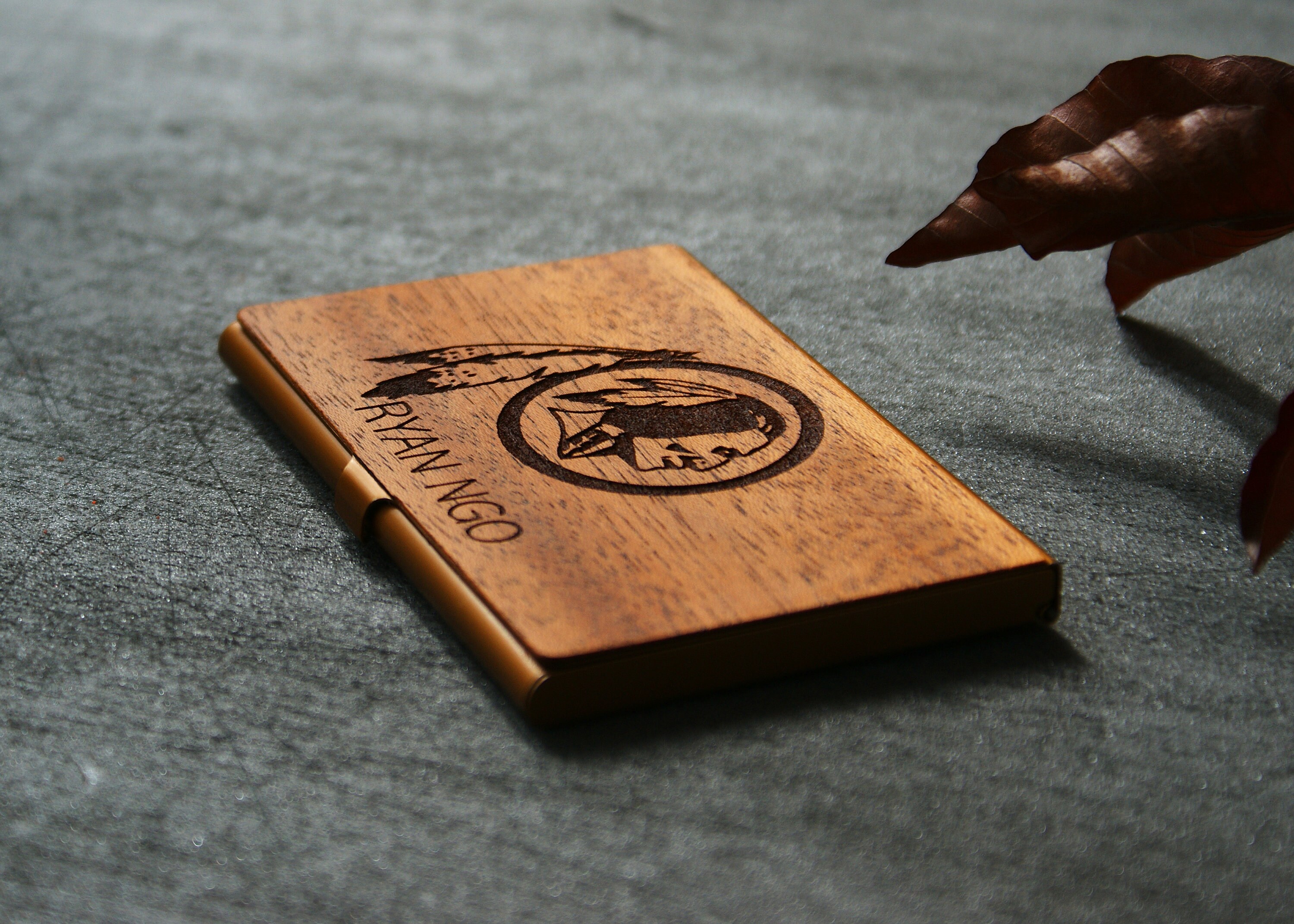 Custom engraved logo business card holder personalized credit Etsy
