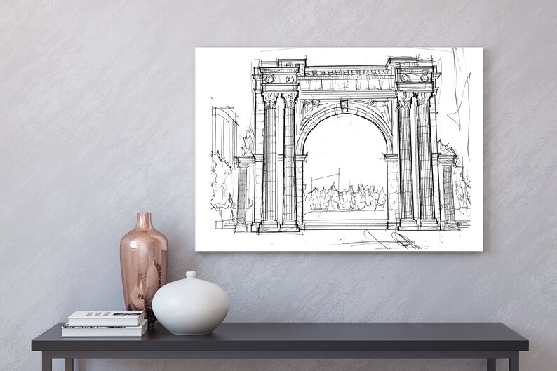 Union Station Arch Columbus Ohio Canvas Art Architecture Etsy