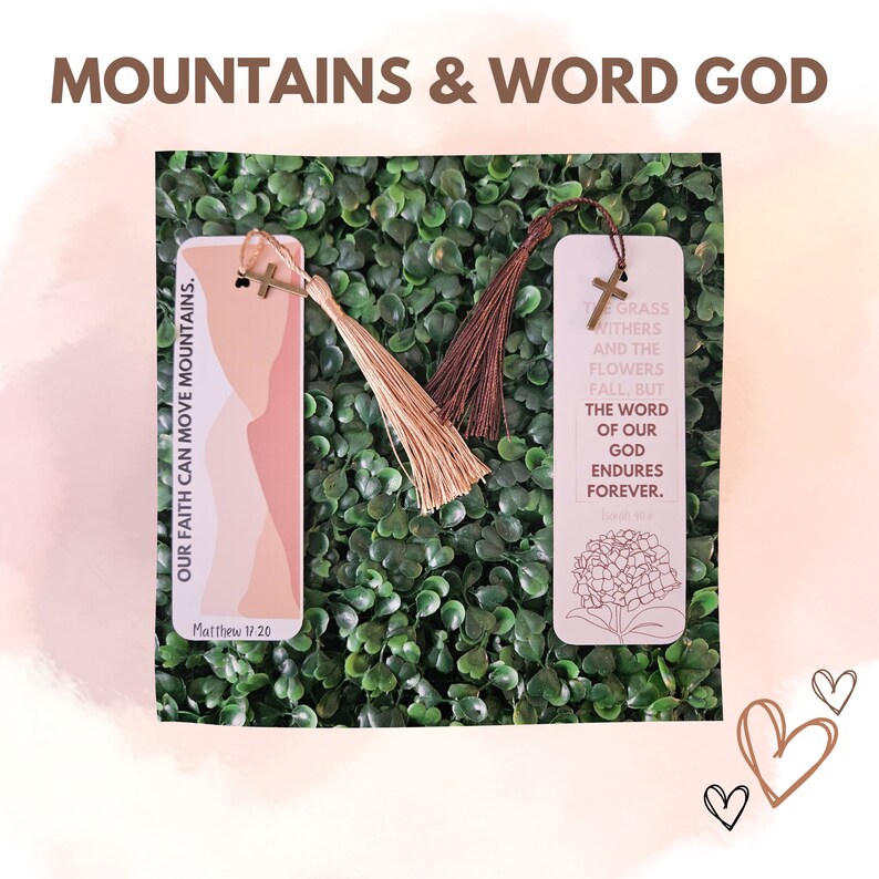 Bible Verse Bookmarks With Tassel and Bronze Cross Charm, Christian Gifts for Women, Religious
