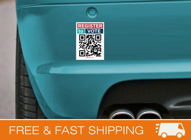 Register to Vote QR Code 3x4 Removable Bumper Sticker FREE Shipping GOTV Voter Registration Vote.org Banner qr code image 2