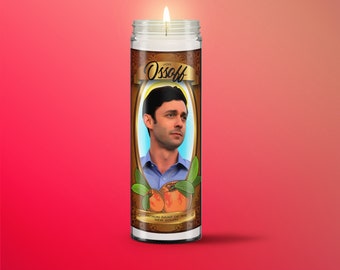 NEW! Jon Ossoff Saint of the New South Candles 8" Unscented Patron Saints of The new Georgia Ossoff Warnock Stacey Abrams Candle