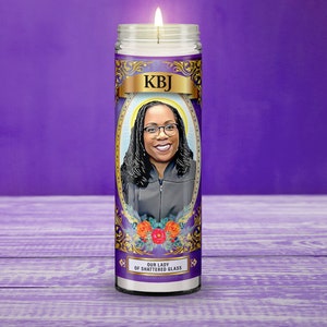 Ketanji Brown Jackson SCOTUS Candle Saint Prayer Candle KBJ Supreme Court Justice Jackson Shattered Glass 8in unscented image 2