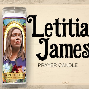 Letitia James Prayer Candle 8 Unscented Lock Him Up Find Out Tish James New York AG Fuck Around Find Out FAFO NYC image 1