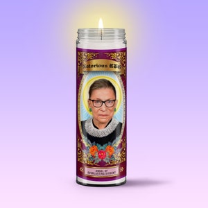 Progressive Prayer Candles Warren Mueller Abrams Obama Pelosi Notorious RBG AOC Biden Elijah Feminist Bernie Sanders RBG Ruth Bader