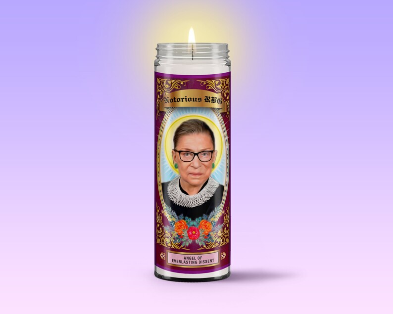 Progressive Prayer Candles Warren Mueller Abrams Obama Pelosi Notorious RBG AOC Biden Elijah Feminist Bernie Sanders RBG Ruth Bader