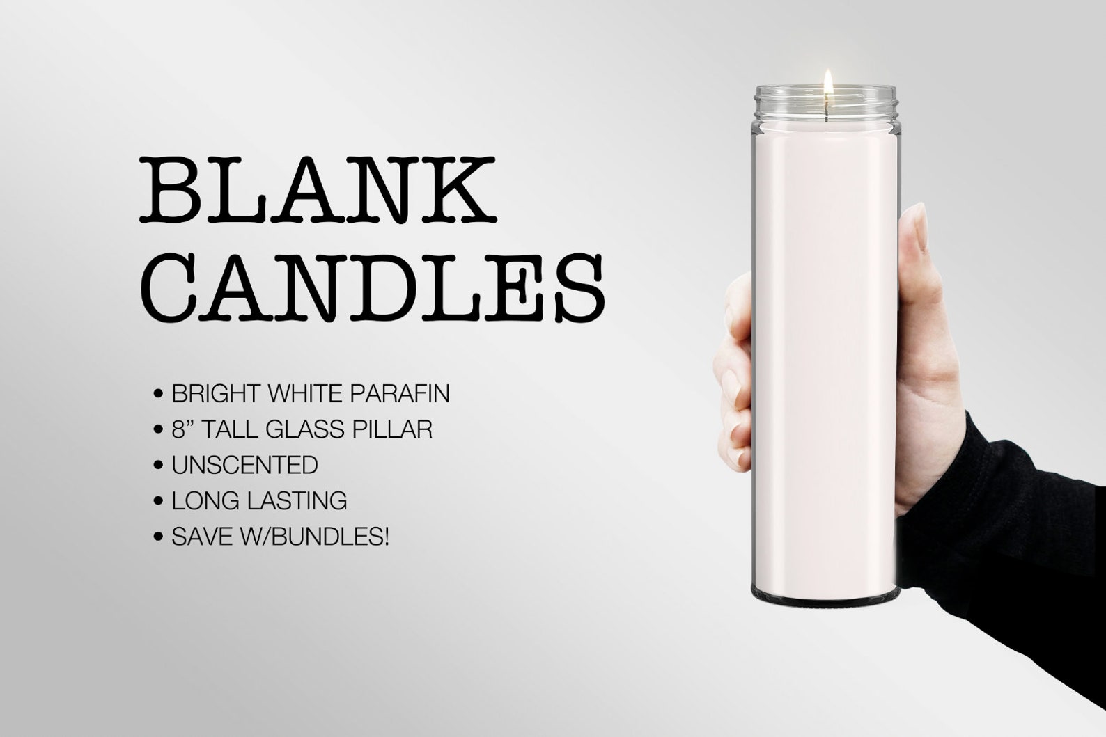 Blank Prayer Candles 8 Plain White Unscented Plain Etsy
