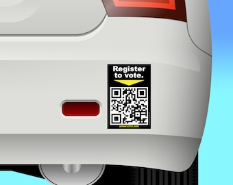 Love QR Register to Vote Code 3x4.5 Removable Bumper Sticker FREE Shipping | GOTV | Voter Registration | Vote.org | Banner | qr code