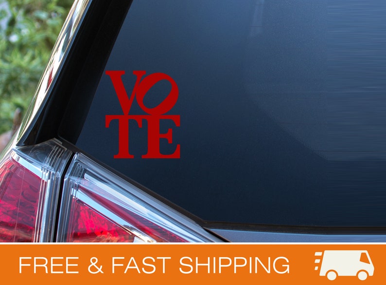 VOTE Love Vinyl Weather Resistant Decal Bumper Sticker GOTV Free Shipping image 1